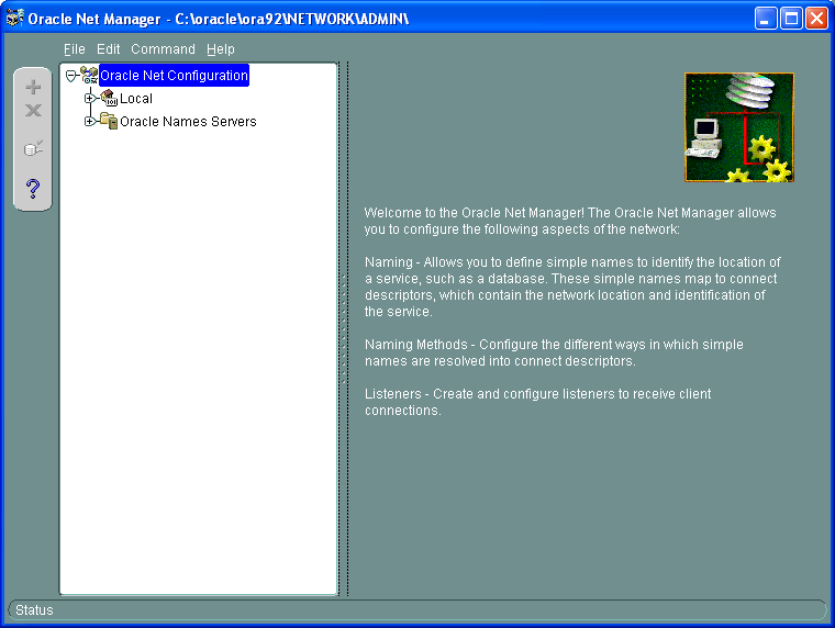 Установка серверной части Oracle - Oracle Net Manager